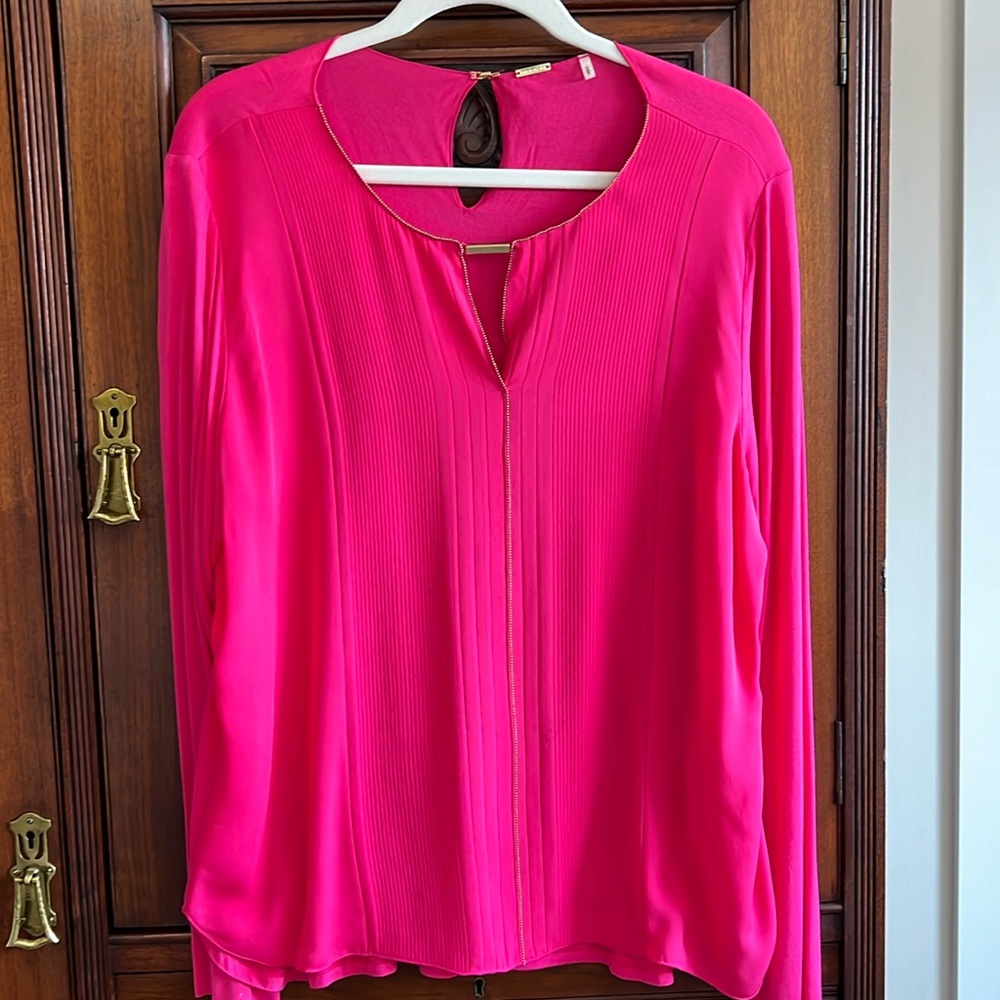 Elie Tahiri Pink Silk and Jersey Shirt
